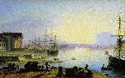 Maxim Nikiforovich Vorobiev Sunrise over the Neva river oil on canvas